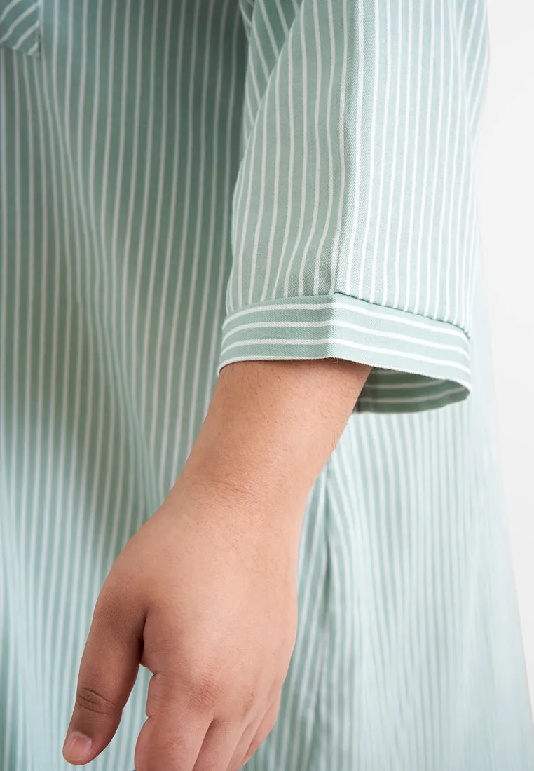 Leandra Stripes Long Shirt Dress