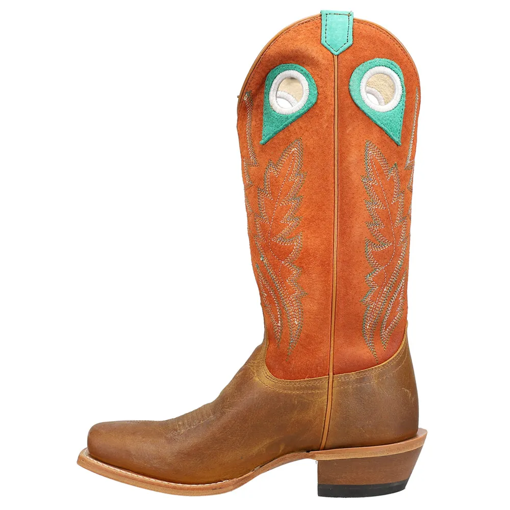 Lorena Embroidered Cut Outs Wide Square Toe Cowboy Boots