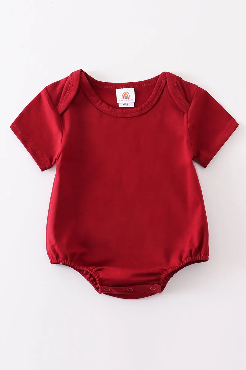 Maroon blank basic t-shirt Adult Kids and baby bubble