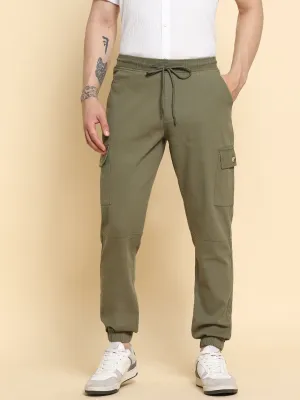 Men's Light Olive Cargo Joggers Smart Casual Look For Season Essential