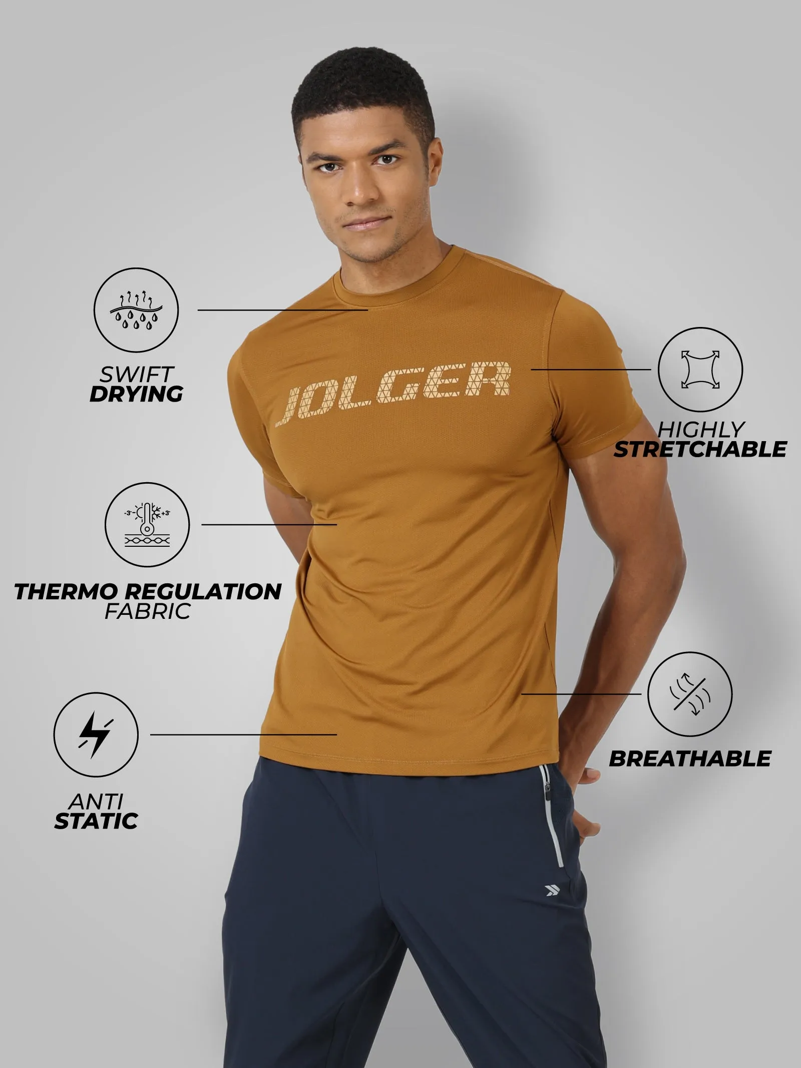 Men's Thermoregulated Quick wicking Crew neck T-shirt