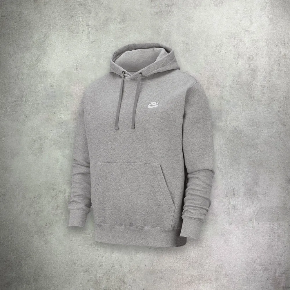 Nike Fleece Club Hoodie Dark Grey/White