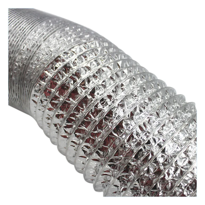 Non-Insulated Ducting Aluminum Foil Vent With 2 Clamps, 25-Feet 6-Inch