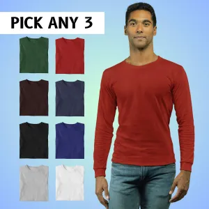 Pick Any 3: Unisex Cotton Full-sleeve T-Shirts