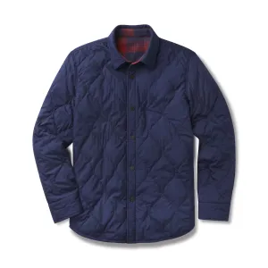 Quilted Flannel Reversible Shirt Jacket - Navy