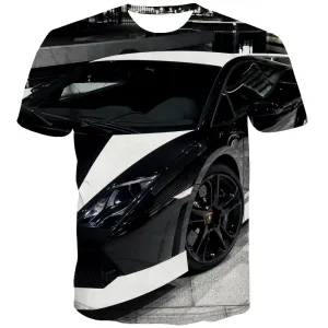 Racing Car T shirts Men Metal T shirts Funny City T-shirts 3d Gray Tshirt Anime Retro Tshirt Printed