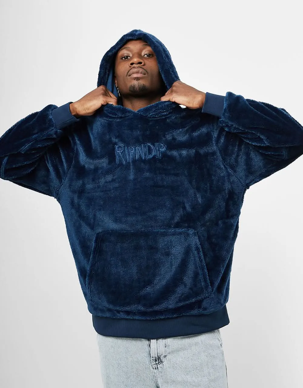 RIPNDIP OG Sherpa Pullover Hoodie - Navy