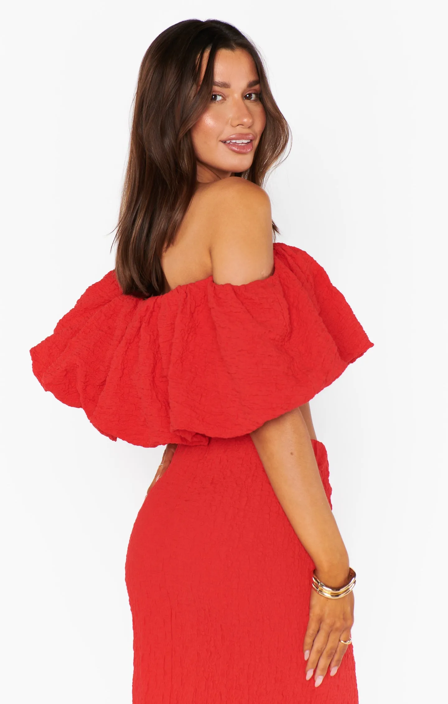 Show Me Your Mumu Maria Top in Red Scrunch