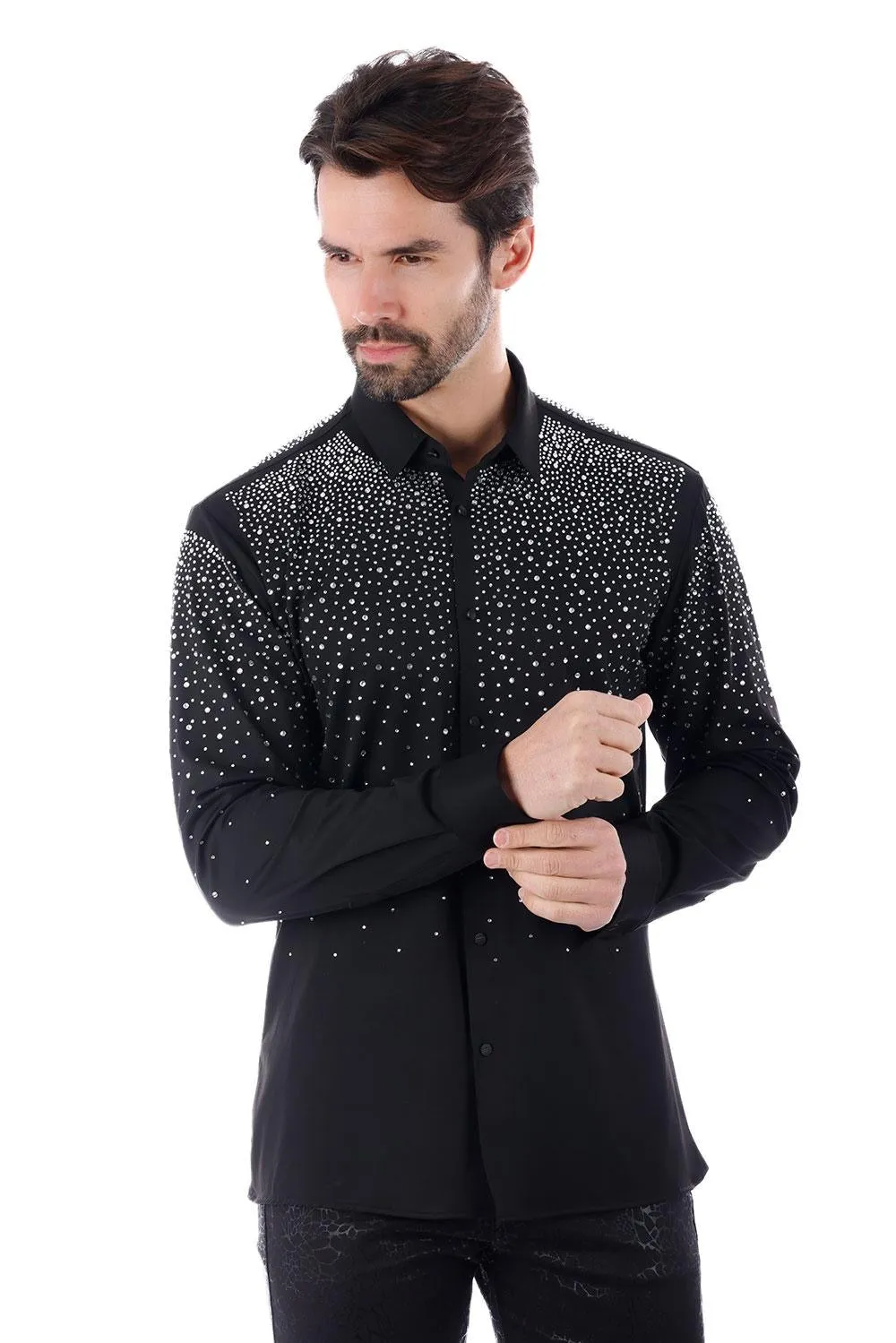 Silver rhinestone stretchy shirt