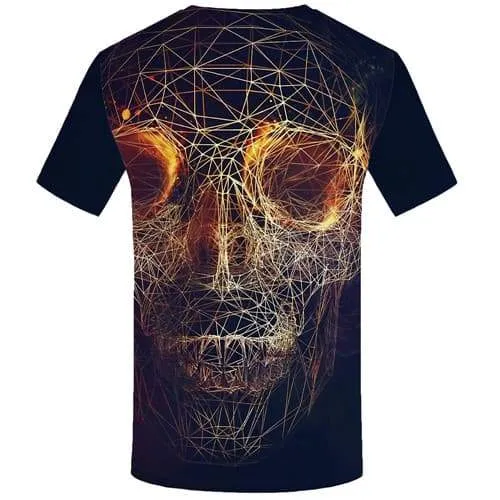 Skull T shirts Men Galaxy Space T shirts Funny Geometric Tshirt Anime Flame T-shirts Graphic Gothic Tshirt Printed Short Sleeve