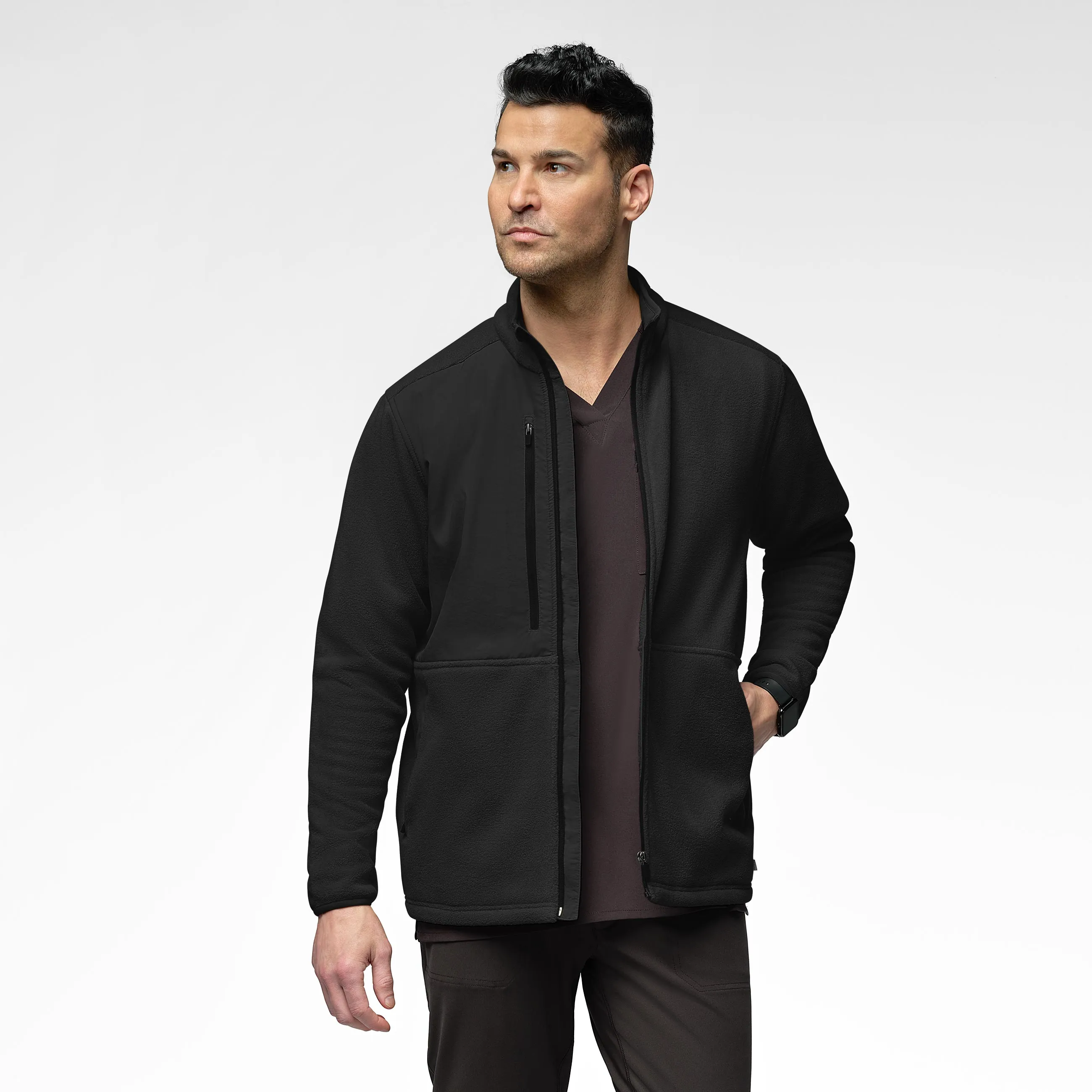 Slate Men's Micro Fleece Zip Jacket - Black