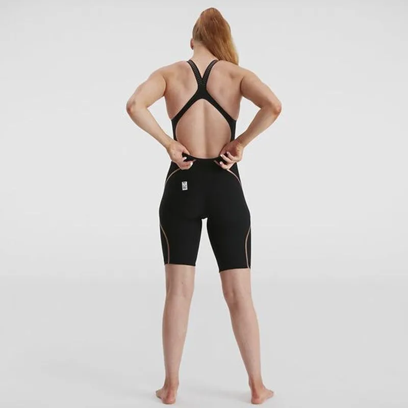 Speedo - Women's Fastskin LZR Intent Openback Kneeskin - Black/Gold