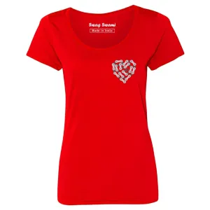 Swag Swami Women's  Bicycle Chain Heart T-Shirt