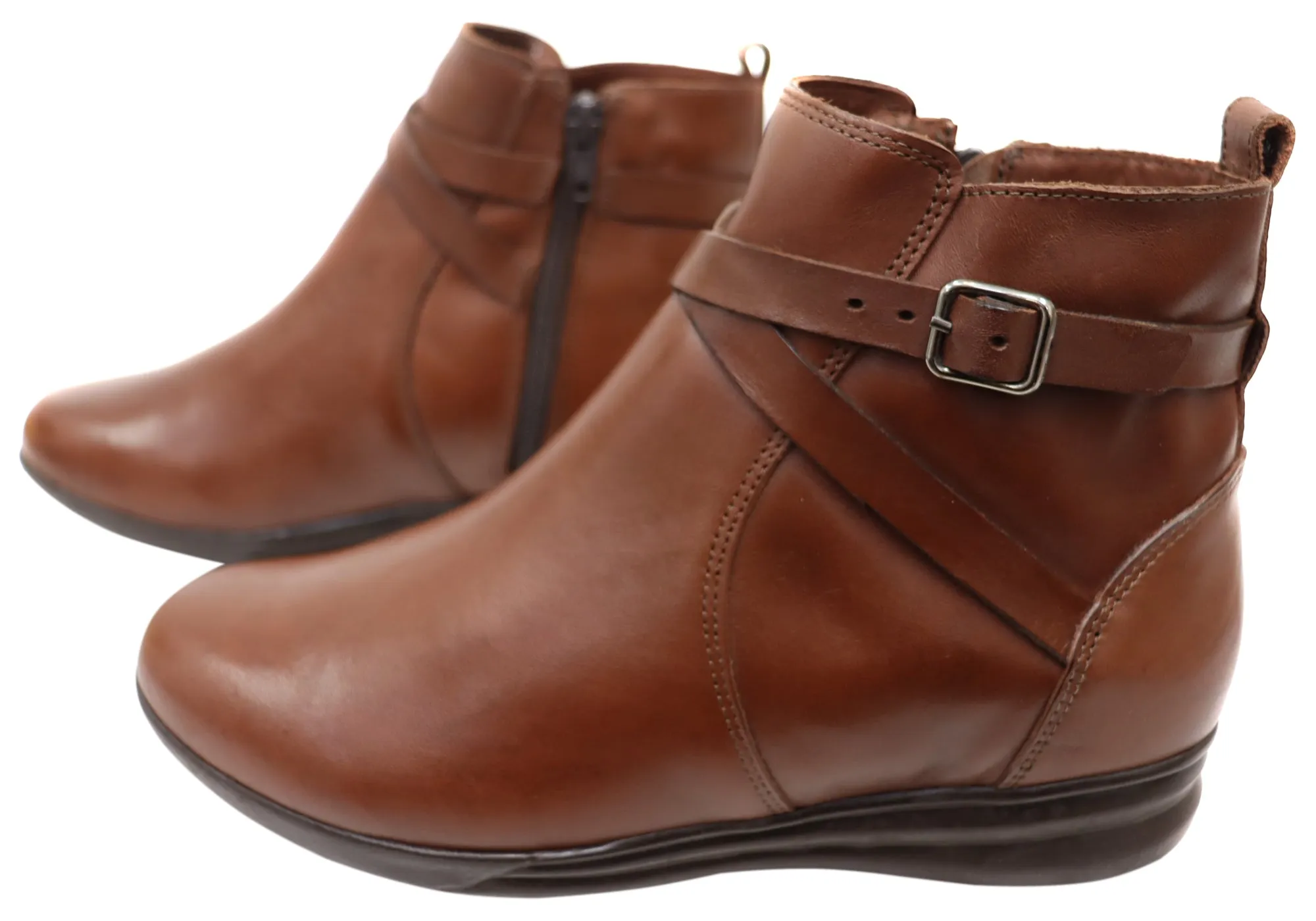 Via Paula Lane Womens Comfortable Brazilian Leather Ankle Boots