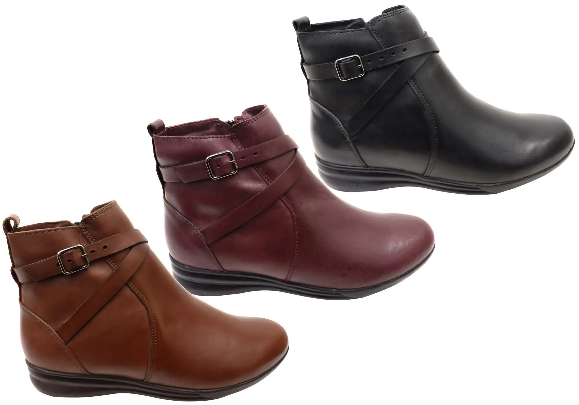 Via Paula Lane Womens Comfortable Brazilian Leather Ankle Boots