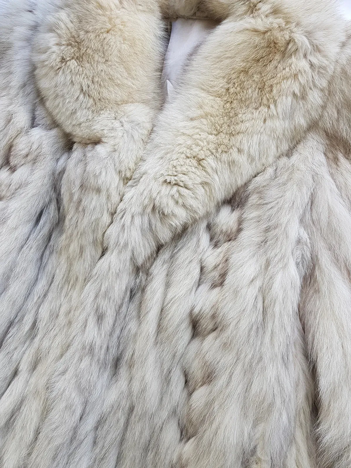 Vintage Saga Ice Blue / Grey Fox Fur Coat - Soft & Dreamy - Full Length