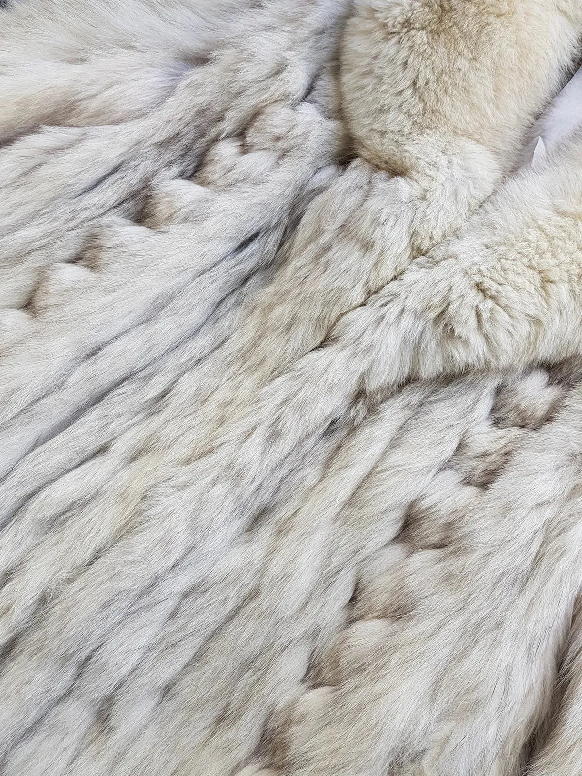 Vintage Saga Ice Blue / Grey Fox Fur Coat - Soft & Dreamy - Full Length