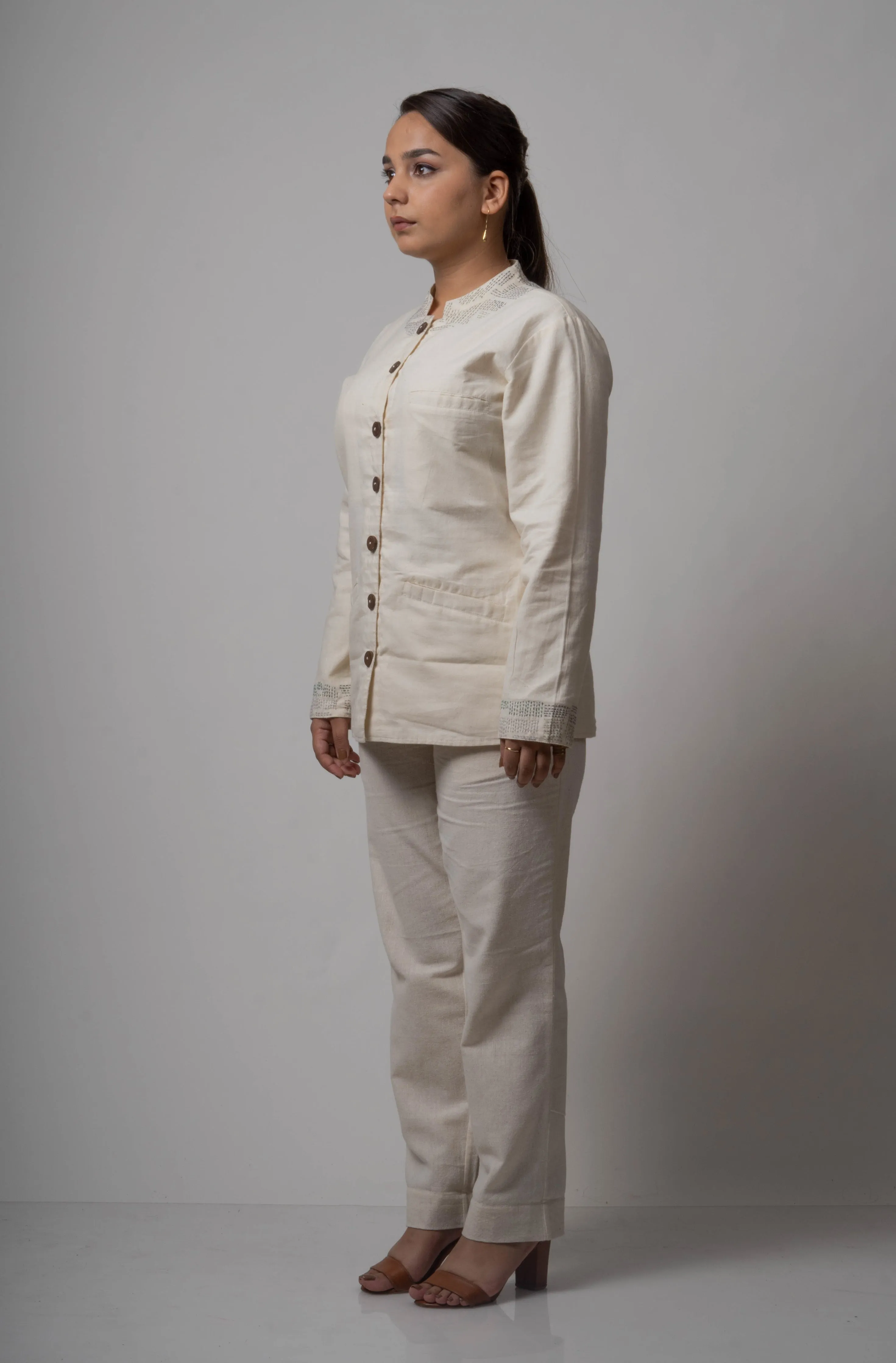 White Reversible Cotton Jacket