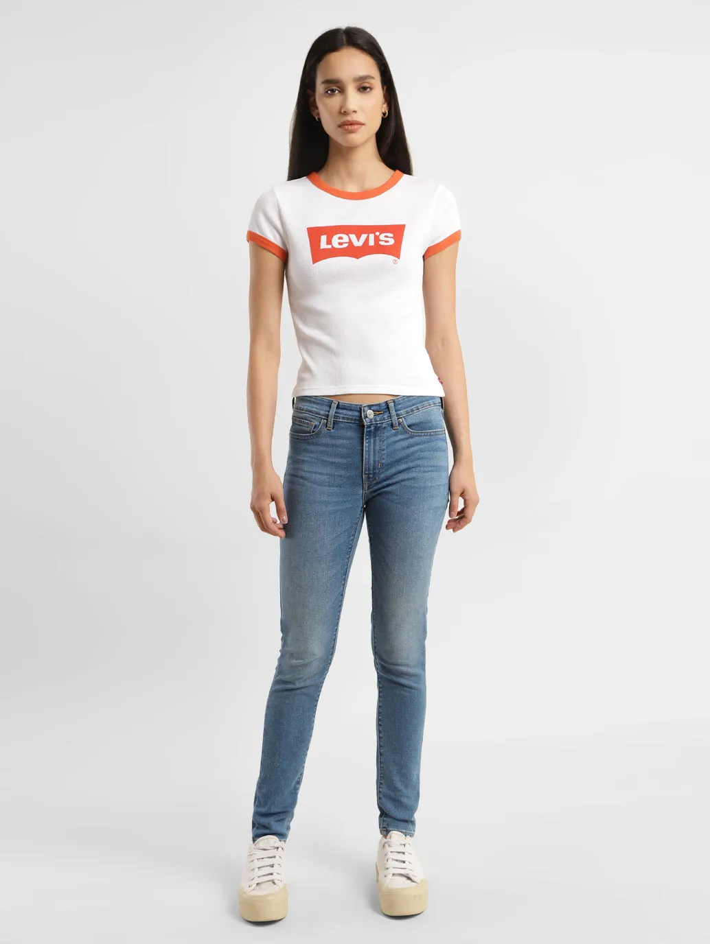 Women's Brand Logo Ringer Rib T Shirts