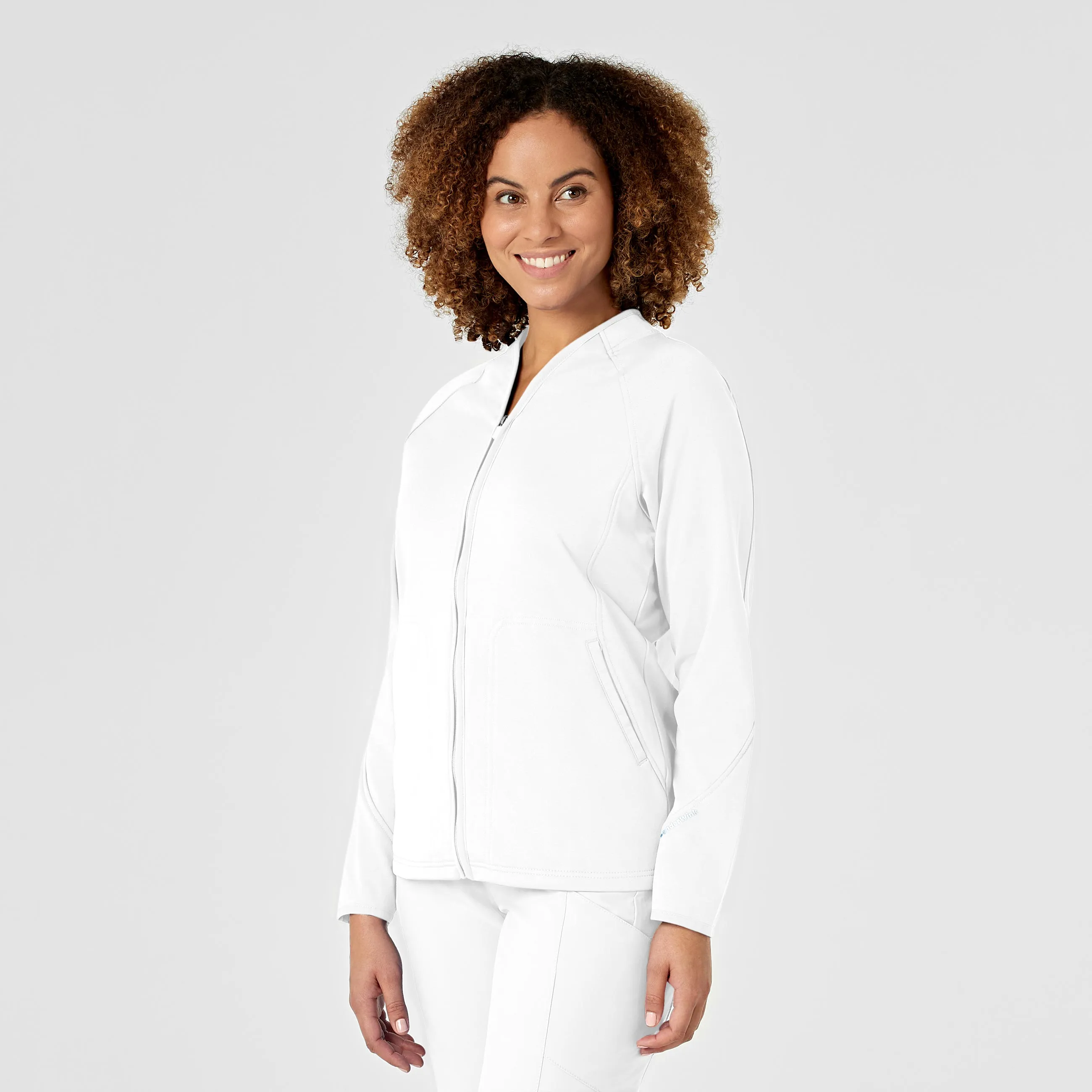 Women's Fleece Full Zip Jacket - White