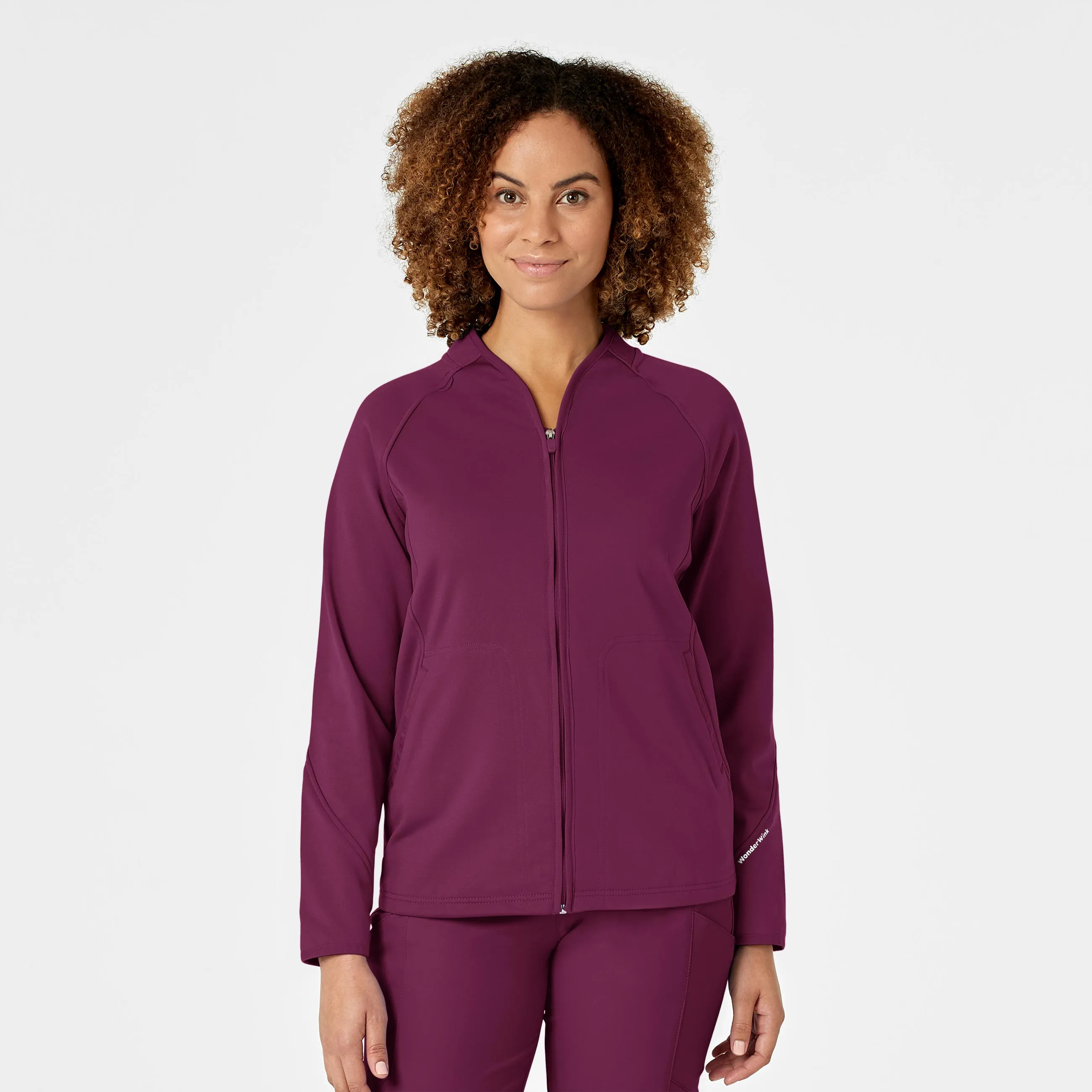 Women's Fleece Full Zip Jacket - Wine