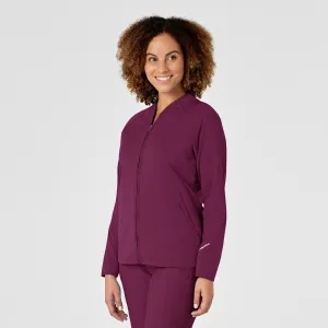 Women's Fleece Full Zip Jacket - Wine